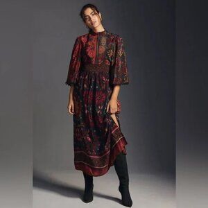 Farm x Anthropologie Mock-Neck Dress M